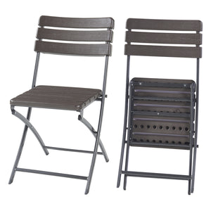 Juego de sillas plegables Lillestrøm 2 piezas, aspecto madera, marrón oscuro [en.casa] - premiumXL