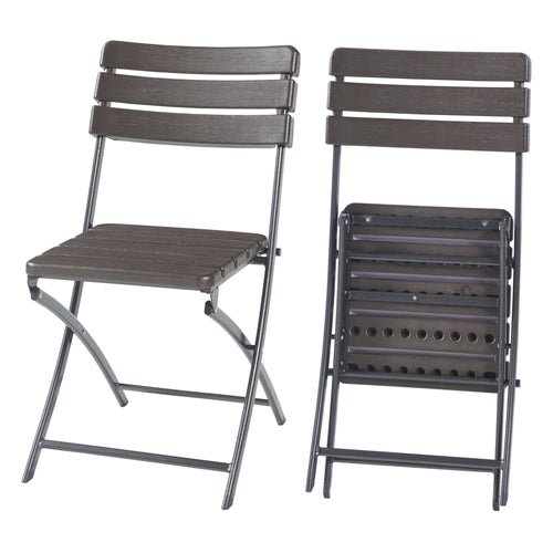 Juego de sillas plegables Lillestrøm 2 piezas, aspecto madera, marrón oscuro [en.casa] - premiumXL