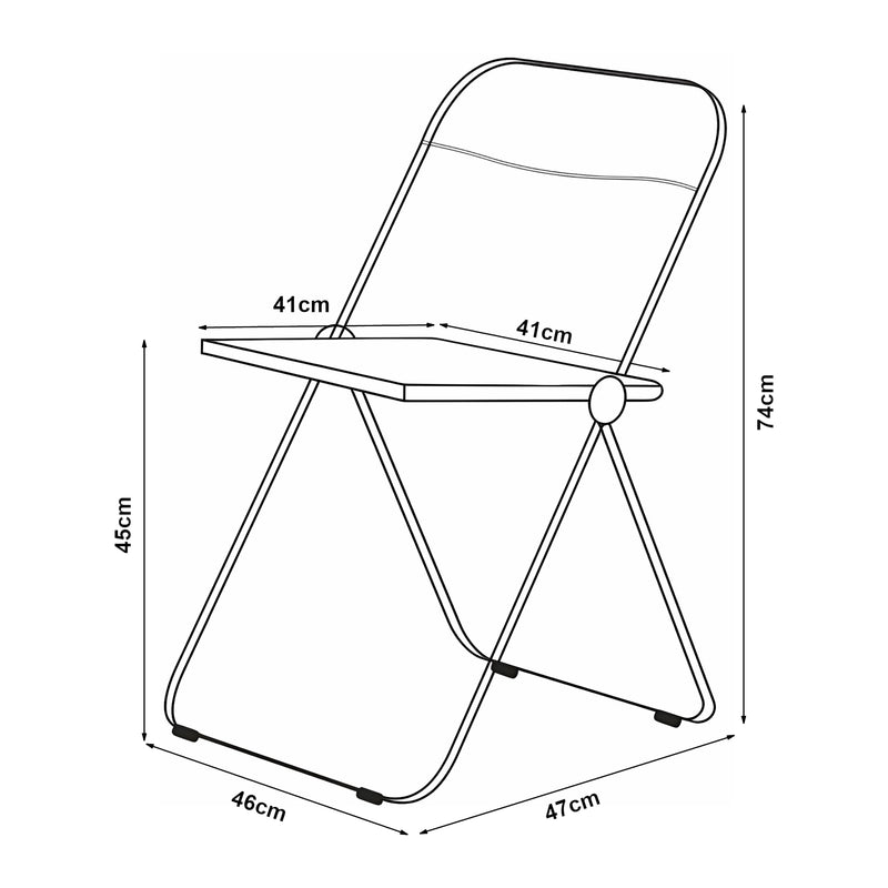 Esquema acotado Conjunto de sillas plegables Pornainen [en.casa]