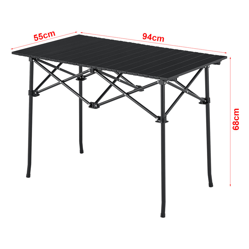 Esquema acotado Mesa plegable Castilenti de aluminio [en.casa]