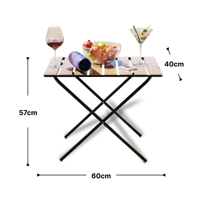 Esquema acotado Mesa plegable Cavallino 60x40x57 cm [en.casa]