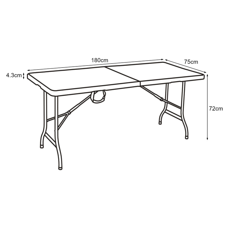 Esquema acotado Mesa plegable Ljusnarsberg de plástico [en.casa]