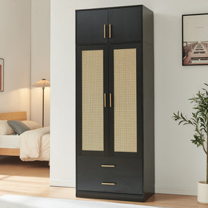 Armario Larundi 216x80x52 cm con 4 puertas [en.casa]