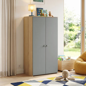 Armario ropero infantil Beldinupp con 2 puertas 123x60x40 cm [en.casa]
