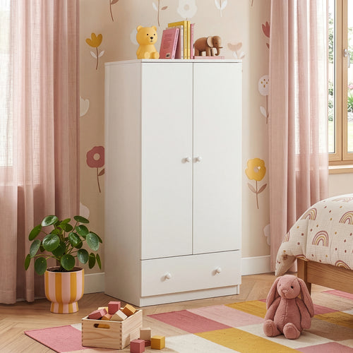 Armario ropero infantil Beldinupp con 2 puertas 123x60x40 cm [en.casa]