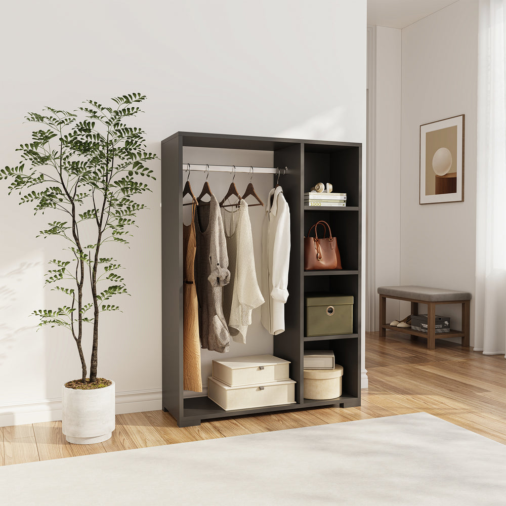 Perchero Burro Nesbyen con 4 estantes aglomerado 126x90x30 cm [en.casa]