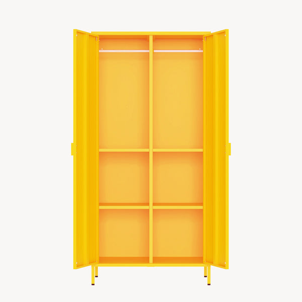 Armario Ropero Esteli 2 percheros 4 estantes 170x80x45cm - [en.casa] 