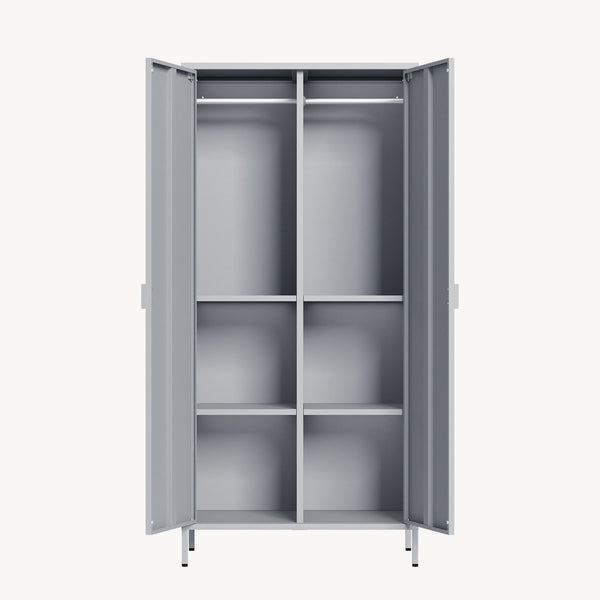 Armario Ropero Esteli 2 percheros 4 estantes 170x80x45cm - [en.casa] 