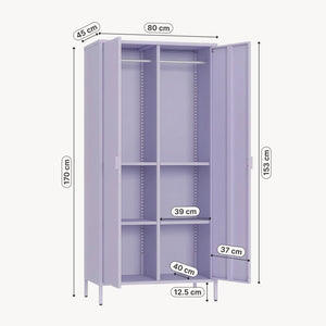 Armario Ropero Esteli 2 percheros 4 estantes 170x80x45cm - [en.casa] 