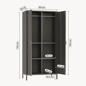 Armario Esteli 170x80x45 cm Acero [en.casa]