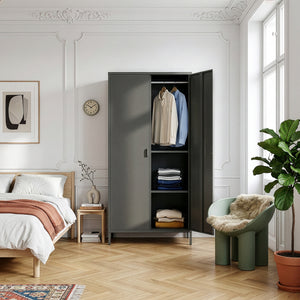 Armario Esteli 170x80x45 cm Acero [en.casa]