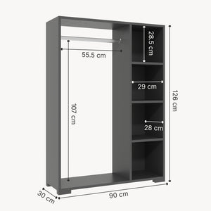 Perchero Burro Nesbyen con 4 estantes aglomerado 126x90x30 cm [en.casa]