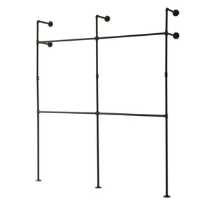 Barra para colgar ropa montaje en pared Kenävatka acero negro [en.casa]