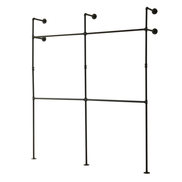 Barra para colgar ropa montaje en pared Kenävatka acero negro [en.casa]