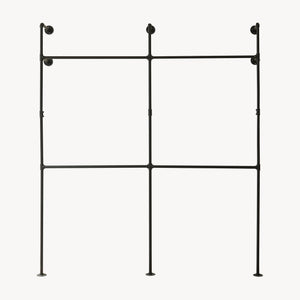 Barra para colgar ropa montaje en pared Kenävatka acero negro [en.casa]