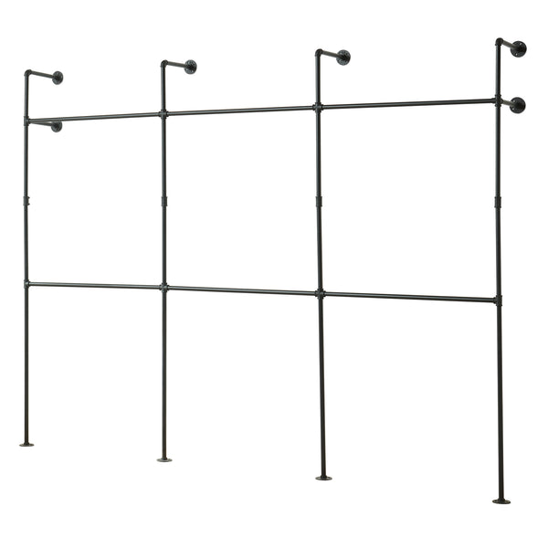 Barra para colgar ropa montaje en pared Kenävatka acero negro [en.casa]