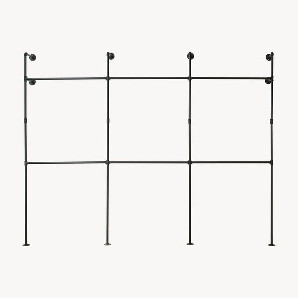 Barra para colgar ropa montaje en pared Kenävatka acero negro [en.casa]