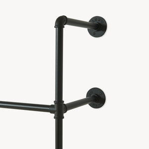 Barra para colgar ropa montaje en pared Kenävatka acero negro [en.casa]