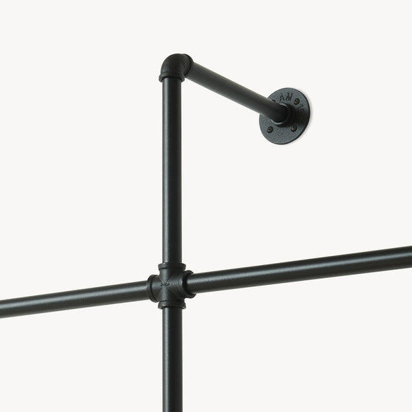Barra para colgar ropa montaje en pared Kenävatka acero negro [en.casa]
