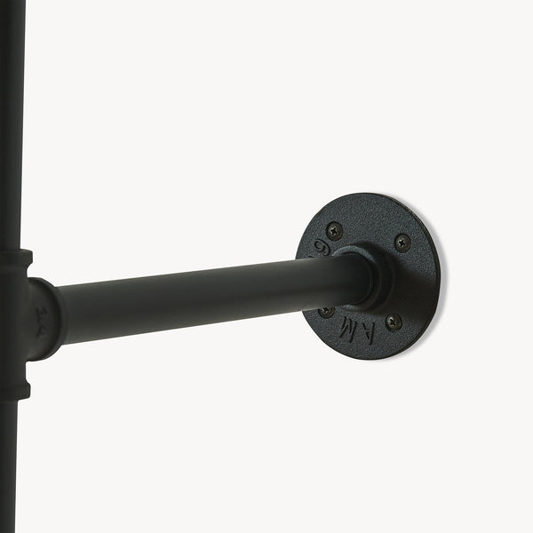 Barra para colgar ropa montaje en pared Kenävatka acero negro [en.casa]
