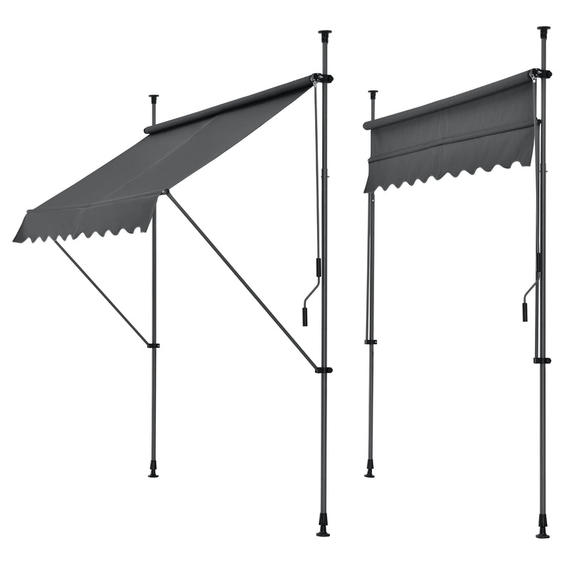 Esquema acotado Toldo articulado con armazón Stem enrollable - acero /poliéster [pro.tec]