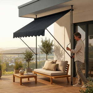Toldo articulado con armazón Stem enrollable - acero /poliéster [pro.tec]