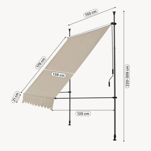 Toldo articulado con armazón Stem enrollable - acero /poliéster [pro.tec]