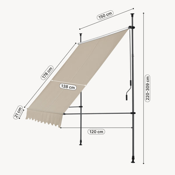 Toldo articulado con armazón Stem enrollable - acero /poliéster [pro.tec]