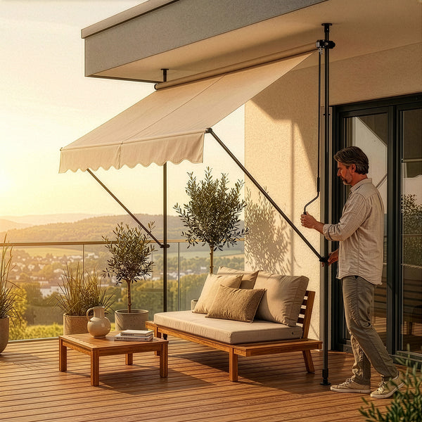 Toldo articulado con armazón Stem enrollable - acero /poliéster [pro.tec]