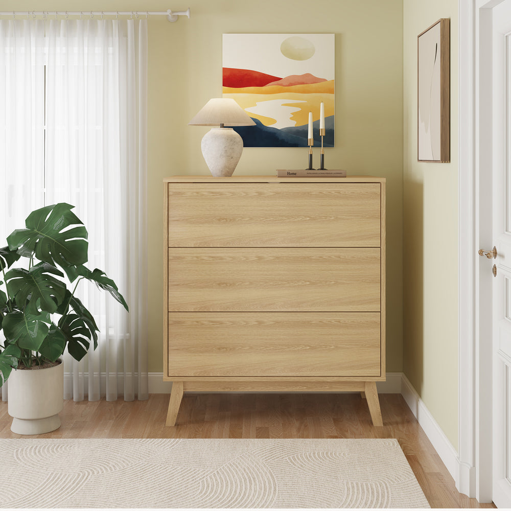 Cajonera Aastmabospoo con 3 cajones MDF 90x80x40cm - [en.casa]