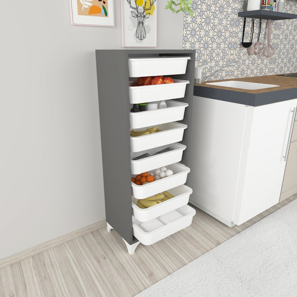 Cómoda Lurøy con 8 cestas de almacenamiento en varios colores [en.casa]