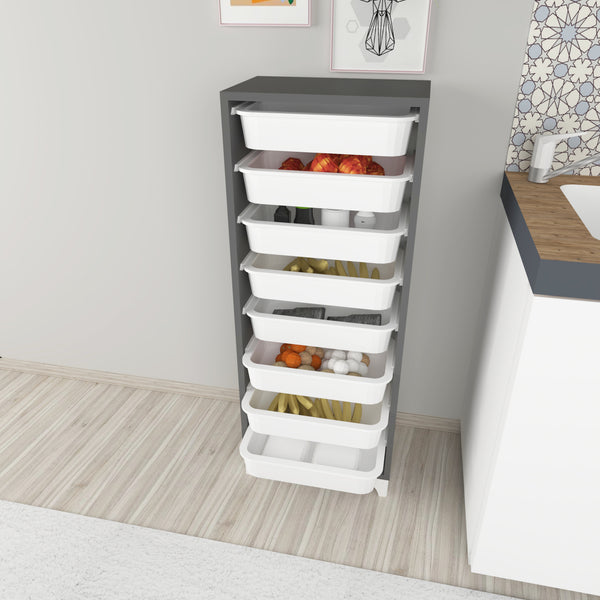 Cómoda Lurøy con 8 cestas de almacenamiento en varios colores [en.casa]