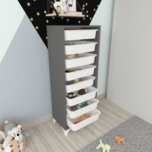 Cómoda Lurøy con 8 cestas de almacenamiento en varios colores [en.casa]