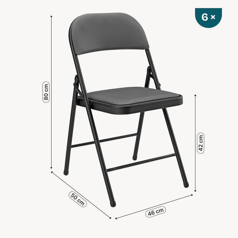 Esquema acotado [pro.tec]® Silla de oficina plegable - en diferentes colores - Silla de conferencia 