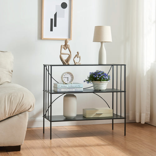 Consola Baarn 65,5x70x32 cm negro [en.casa] - premiumXL