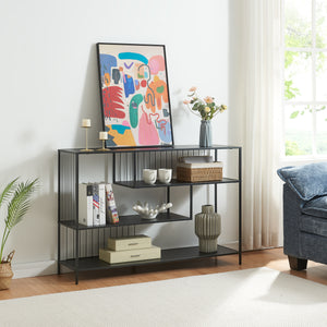 Consola Oxelösund 120x33x80 cm negro [en.casa] - premiumXL