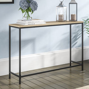 Mesa consola Kronoby 80 x 100 x 30 cm Negro/Aspecto madera [en.casa] TR