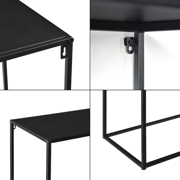 Mesa consola metal negro en varios tamaños [en.casa]