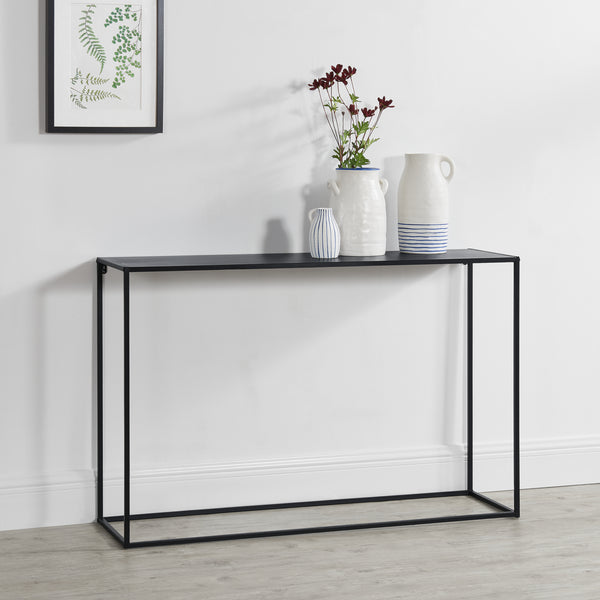 Mesa consola metal negro en varios tamaños [en.casa]