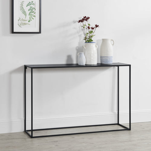 Mesa consola metal negro en varios tamaños [en.casa]
