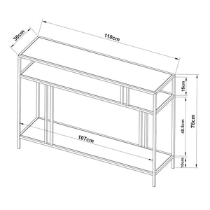 Mesa consola Kumlinge con 2 estantes metal - [en.casa]
