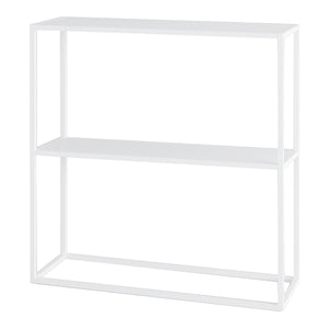 Mesa consola Strömstad 2 estantes acero 80x80x26cm - [en.casa]