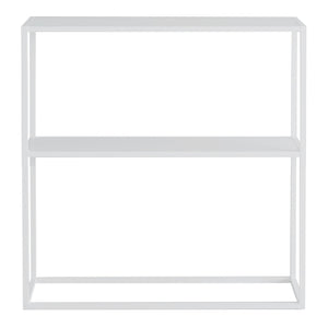 Mesa consola Strömstad 2 estantes acero 80x80x26cm - [en.casa]