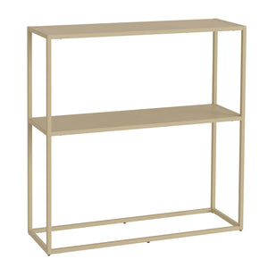 Mesa consola Strömstad 2 estantes acero 80x80x26cm - [en.casa]
