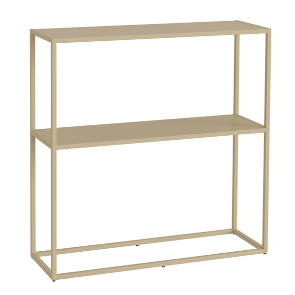 Mesa consola Strömstad 2 estantes acero 80x80x26cm - [en.casa]