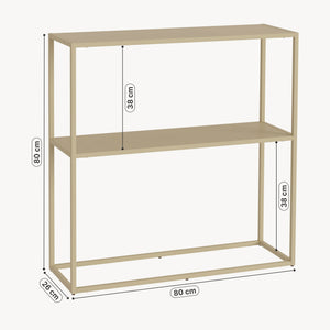 Mesa consola Strömstad 2 estantes acero 80x80x26cm - [en.casa]