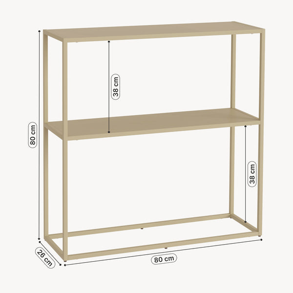 Mesa consola Strömstad 2 estantes acero 80x80x26cm - [en.casa]