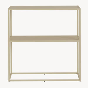 Mesa consola Strömstad 2 estantes acero 80x80x26cm - [en.casa]