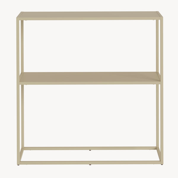 Mesa consola Strömstad 2 estantes acero 80x80x26cm - [en.casa]