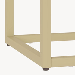Mesa consola Strömstad 2 estantes acero 80x80x26cm - [en.casa]
